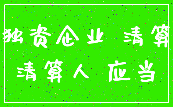 独资企业 清算_清算人 应当