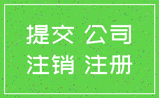 提交 公司_注销 注册