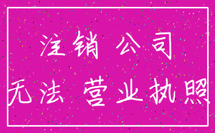 注销 公司_无法 营业执照