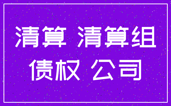 清算 清算组_债权 公司