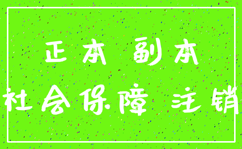 正本 副本_社会保障 注销