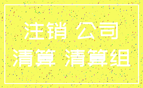 注销 公司_清算 清算组