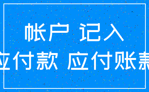 帐户 记入_应付款 应付账款