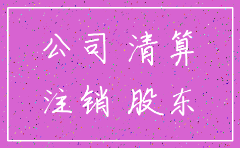 公司 清算_注销 股东
