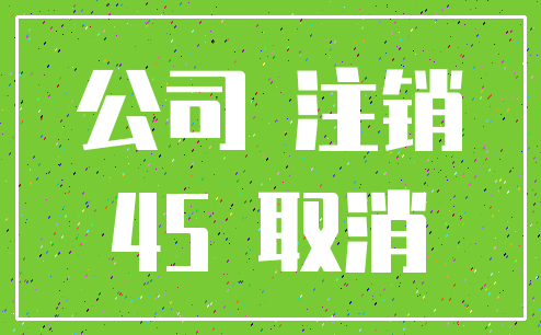 公司 注销_45 取消