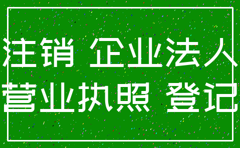 注销 企业法人_营业执照 登记