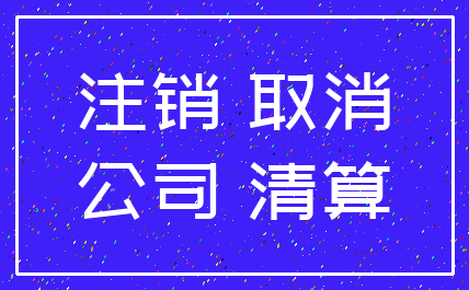 注销 取消_公司 清算
