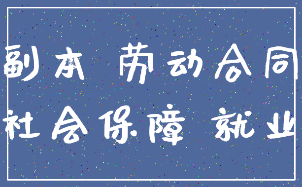 副本 劳动合同_社会保障 就业