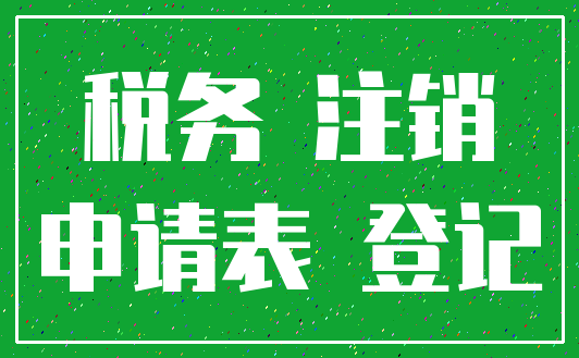 税务 注销_申请表 登记