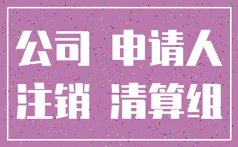 公司 申请人_注销 清算组