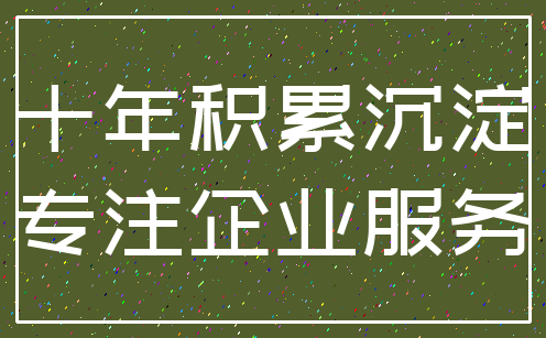 十年积累沉淀_专注企业服务