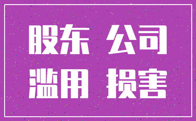 股东 公司_滥用 损害