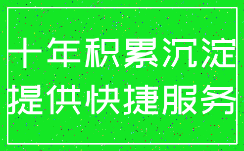 十年积累沉淀_提供快捷服务