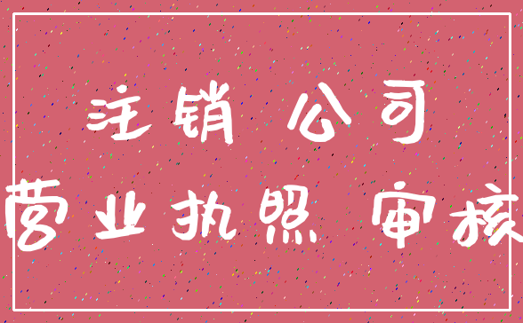 注销 公司_营业执照 审核