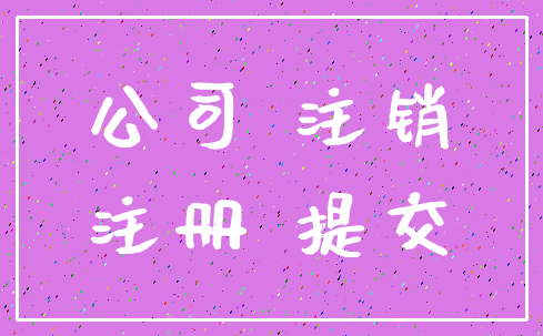 公司 注销_注册 提交