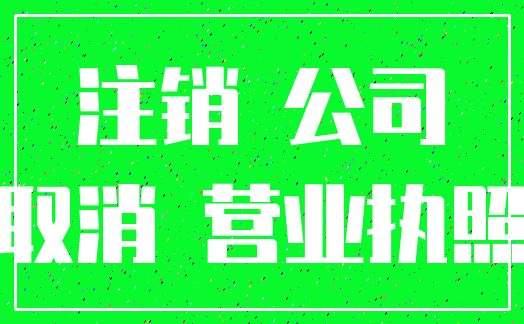 注销 公司_取消 营业执照