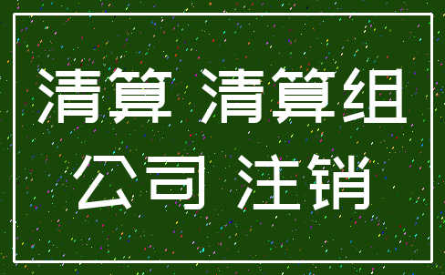 清算 清算组_公司 注销