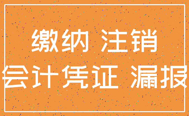 缴纳 注销_会计凭证 漏报