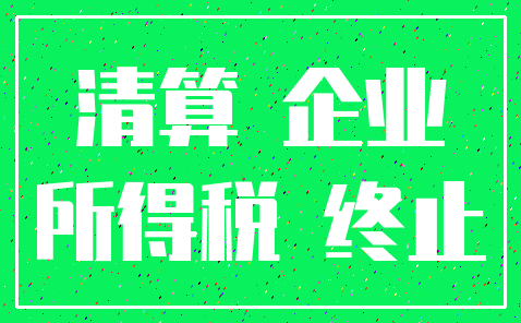清算 企业_所得税 终止