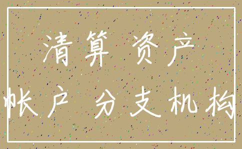 清算 资产_帐户 分支机构