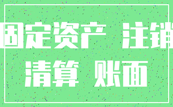 固定资产 注销_清算 账面