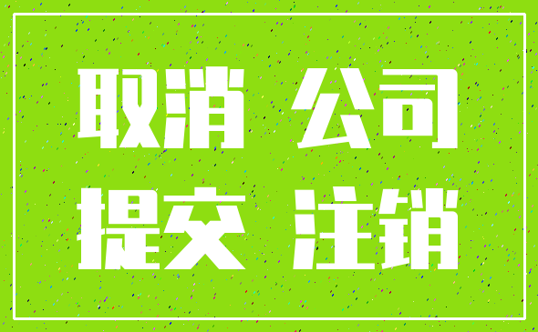 取消 公司_提交 注销