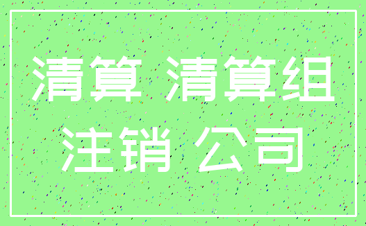 清算 清算组_注销 公司