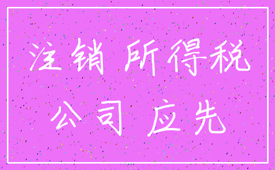注销 所得税_公司 应先