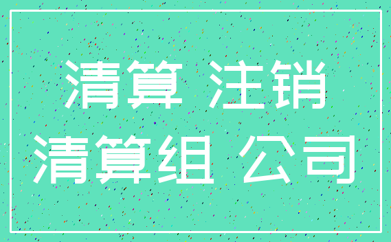 清算 注销_清算组 公司