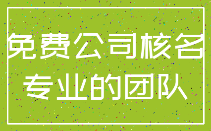 免费公司核名_专业的团队