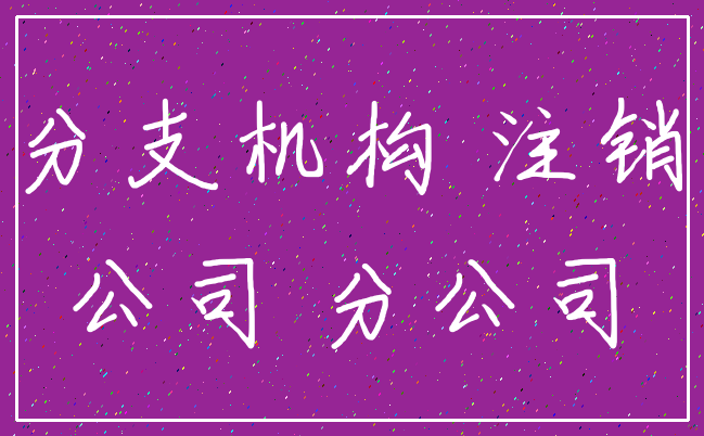 分支机构 注销_公司 分公司