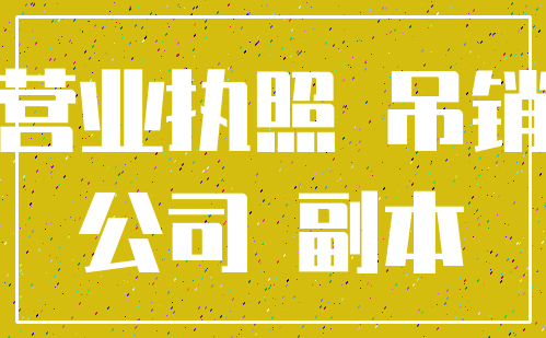 营业执照 吊销_公司 副本
