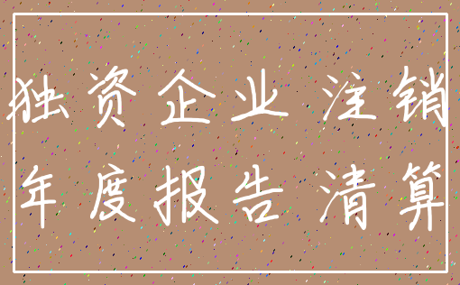 独资企业 注销_年度报告 清算