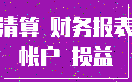 清算 财务报表_帐户 损益