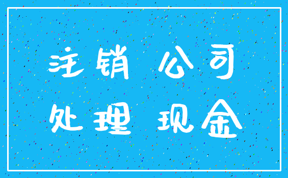 注销 公司_处理 现金
