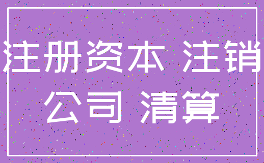注册资本 注销_公司 清算