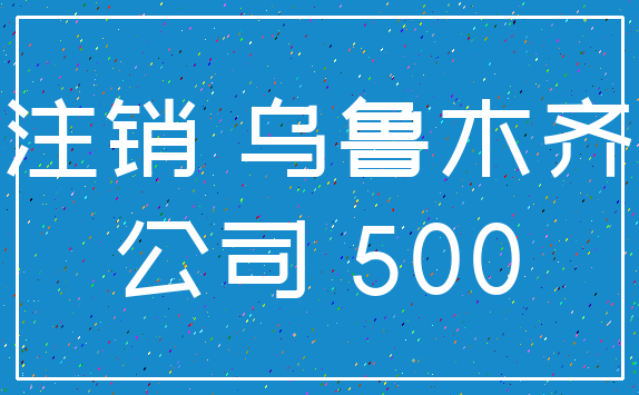 注销 乌鲁木齐_公司 500