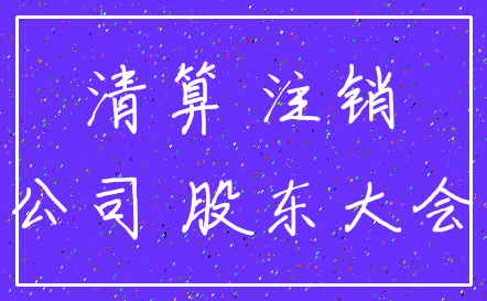 清算 注销_公司 股东大会