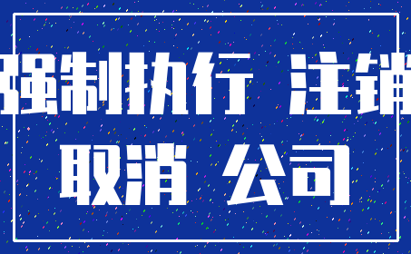 强制执行 注销_取消 公司