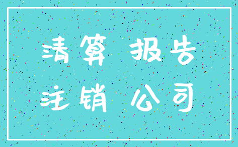 清算 报告_注销 公司