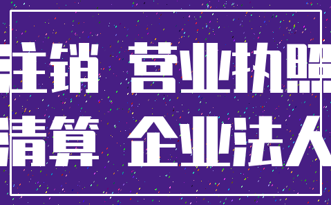 注销 营业执照_清算 企业法人