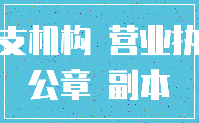 分支机构 营业执照_公章 副本