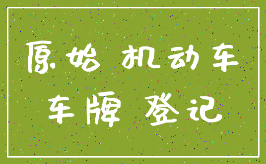 原始 机动车_车牌 登记