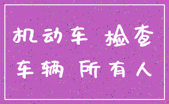 机动车 检查_车辆 所有人
