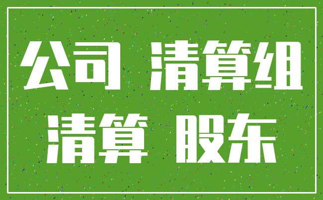 公司 清算组_清算 股东