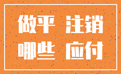 做平 注销_哪些 应付