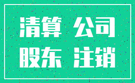 清算 公司_股东 注销