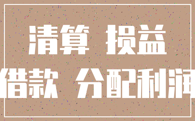清算 损益_借款 分配利润