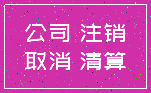 公司 注销_取消 清算