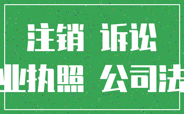 注销 诉讼_营业执照 公司法人
